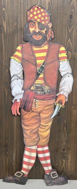 VTG 1990s Beistle Pirate Wall Decor Large 38” Cardboard Cutout Man Cave Bar